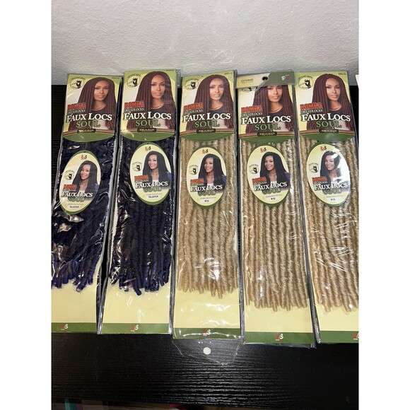 Set Of 8 Bomba Dreadlocks Faux Locs Soul & Bobbi Boss Braid King Tip 3X knotless - Picture 1 of 8